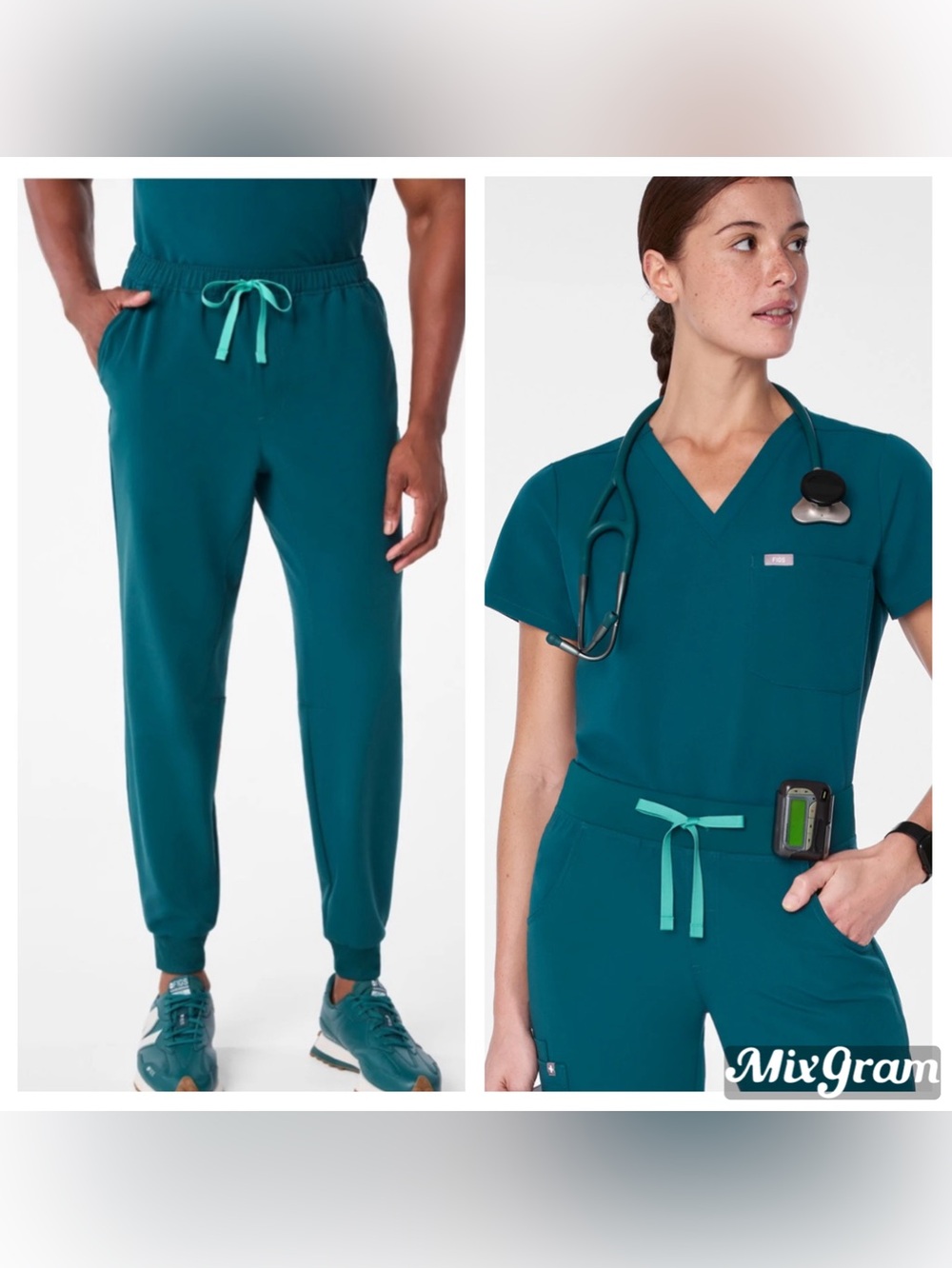 Figs Scrub Set in Caribbean Blue M/L